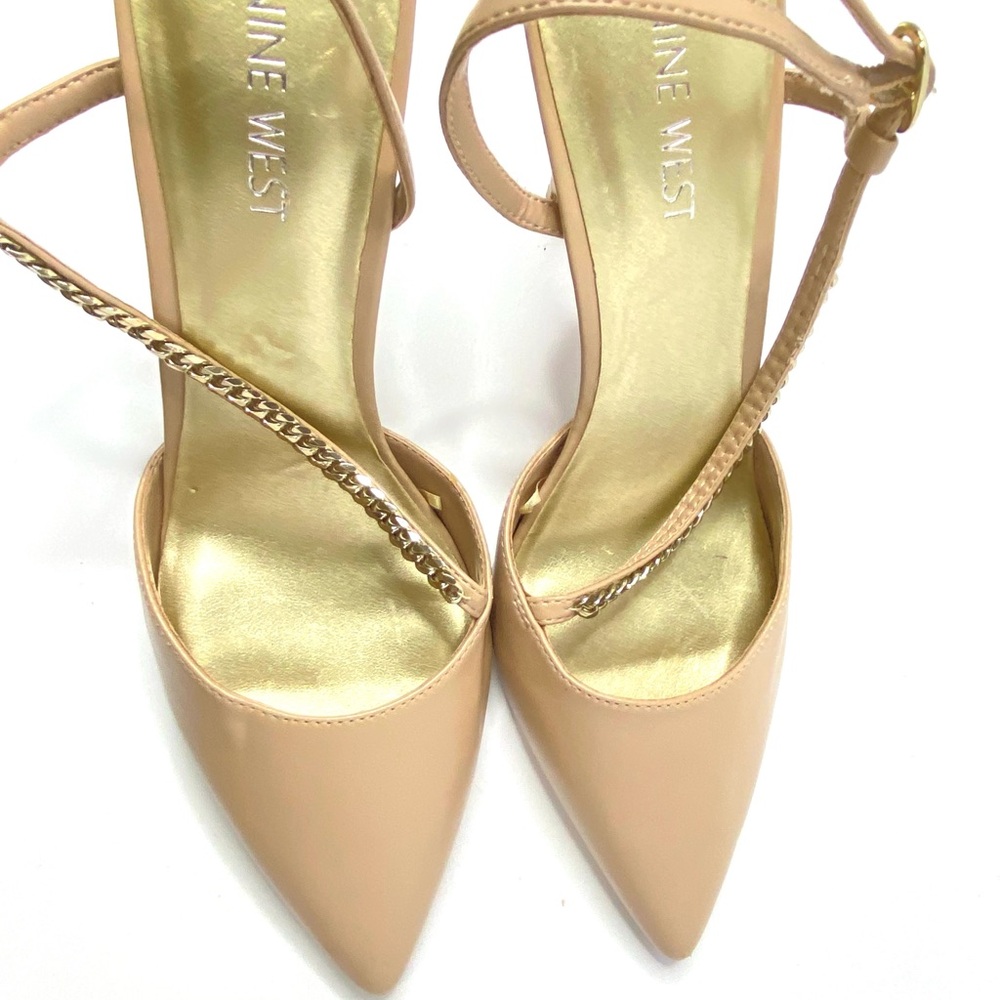 Nine West Nude Leather Pointed ToeHeels - Picture 3 of 5